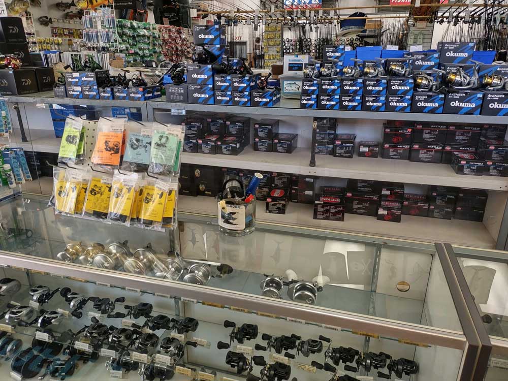 Fishing tackle and reels store